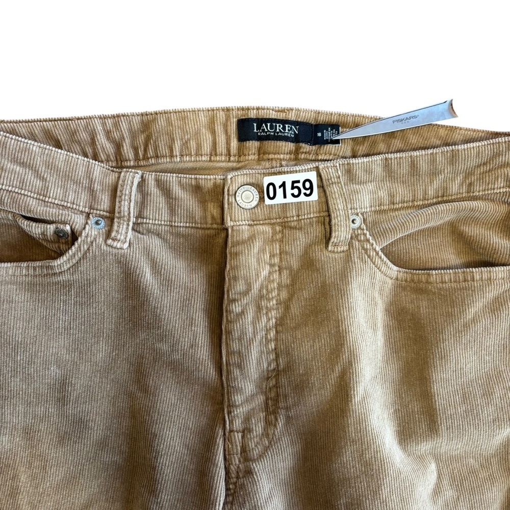 Lauren Ralph Lauren Corduroy Pants Women’s Size 16 Tan Straight Leg - Picture 8 of 8
